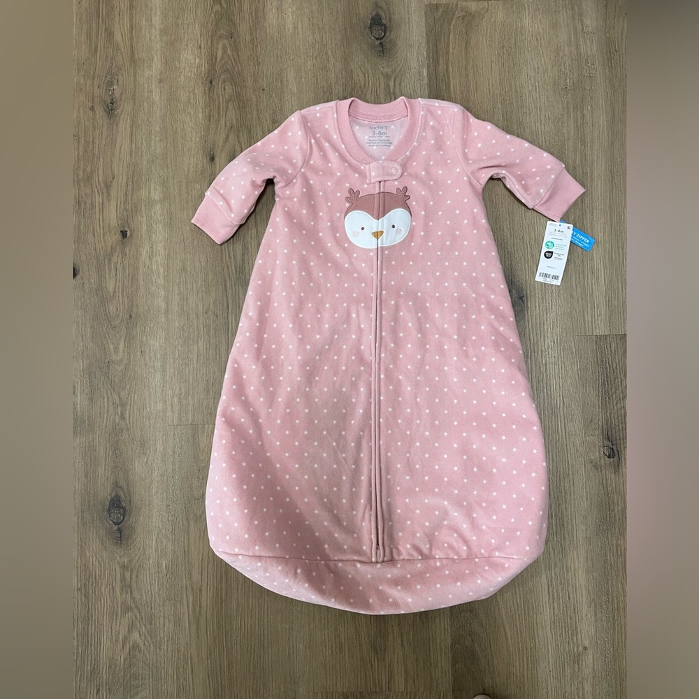 Carter's Pink and White Sleep Sack Pajamas NWT 3-6m‎